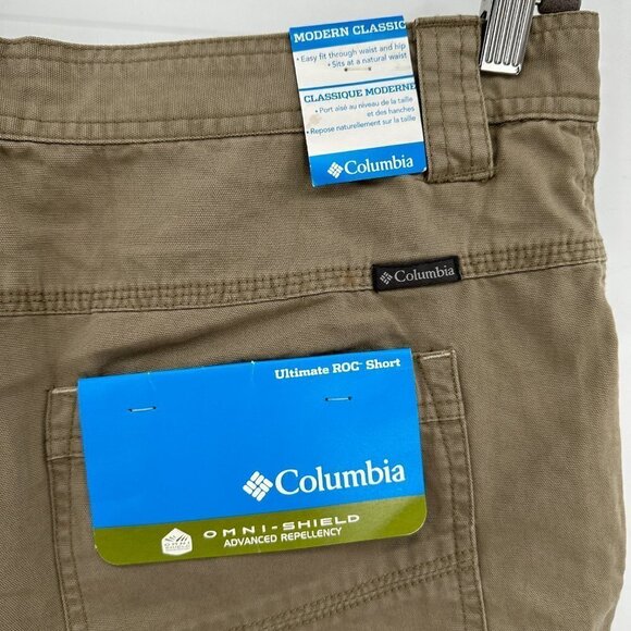 Columbia Tan Khaki Ultimate ROC Cargo Outdoor Safari Fishing 11" Hiking 36 Short - Picture 5 of 9